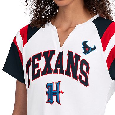 Women's Starter White Houston Texans Game On Notch Neck T-Shirt