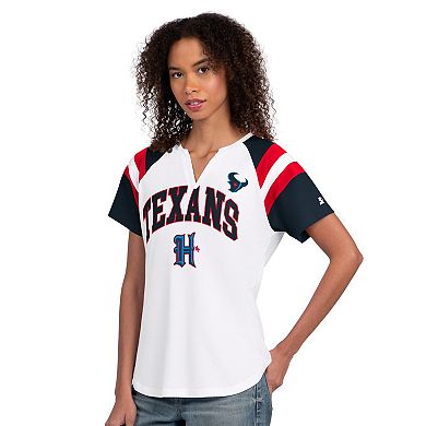 Women's Starter White Houston Texans Game On Notch Neck T-Shirt