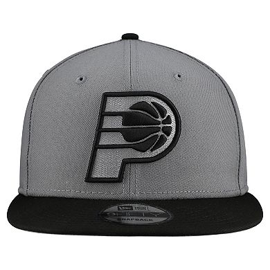Men's New Era Gray Indiana Pacers Core Logo Storm Gray Two-Tone 9FIFTY Snapback Hat