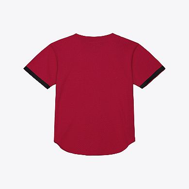 Men's Mitchell & Ness Cardinal Arkansas Razorbacks Mesh Button-Up Batting Practice Baseball Jersey