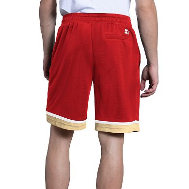 Men's Starter Scarlet San Francisco 49ers Power Play Mesh Shorts