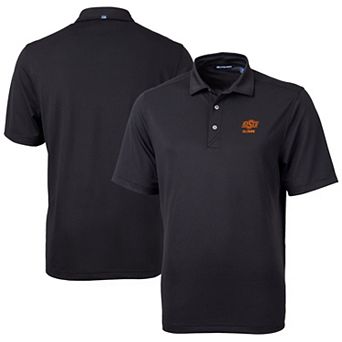 Men's Cutter & Buck Black Oklahoma State Cowboys Alumni Logo Virtue Eco Pique Recycled Polo