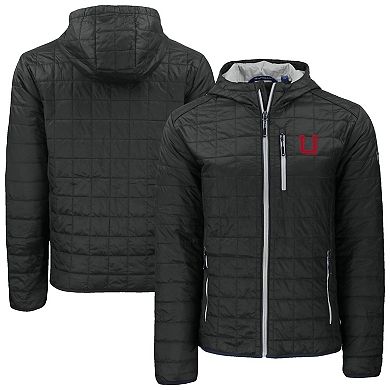 Men's Cutter & Buck Black Utah Utes Rainier Eco PrimaLoft Hooded Full-Zip Jacket