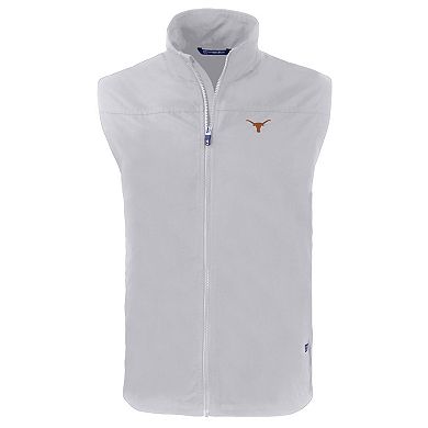 Men's Cutter & Buck Gray Texas Longhorns Charter Eco Recycled Full-Zip Vest