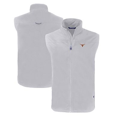 Men's Cutter & Buck Gray Texas Longhorns Charter Eco Recycled Full-Zip Vest