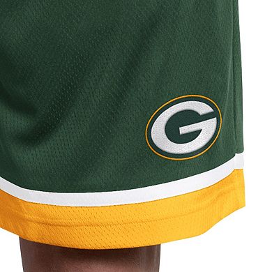 Men's Starter Green Green Bay Packers Power Play Mesh Shorts