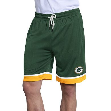 Men's Starter Green Green Bay Packers Power Play Mesh Shorts