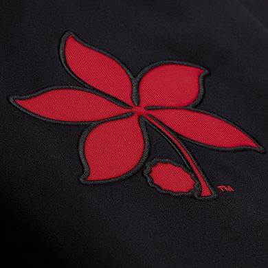 Men's Mitchell & Ness Black Ohio State Buckeyes Double Clutch Lightweight Satin Full-Snap Jacket