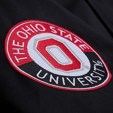 Men's Mitchell & Ness Black Ohio State Buckeyes Double Clutch Lightweight Satin Full-Snap Jacket