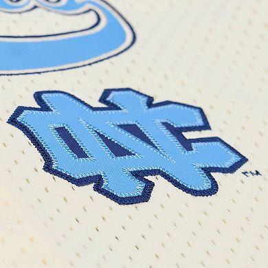Men's Mitchell & Ness Cream North Carolina Tar Heels Mesh Button-Up Batting Practice Baseball Jersey