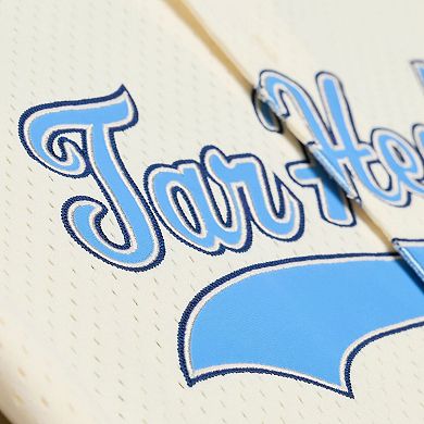 Men's Mitchell & Ness Cream North Carolina Tar Heels Mesh Button-Up Batting Practice Baseball Jersey