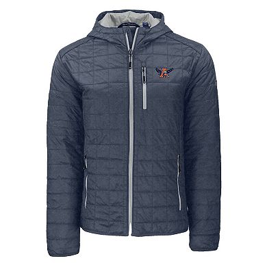 Men's Cutter & Buck Anthracite Auburn Tigers Rainier Eco PrimaLoft Hooded Full-Zip Jacket