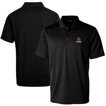 Men's Cutter & Buck Black Louisville Cardinals Alumni Logo Prospect Textured Stretch Polo