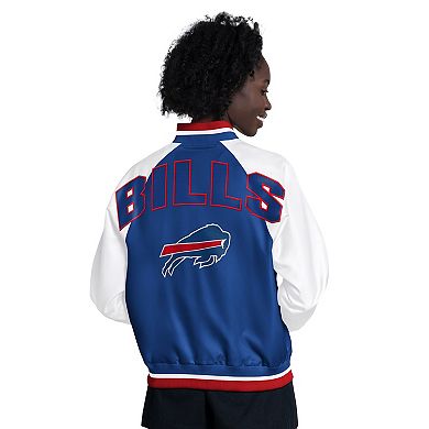 Women's Starter Royal/White Buffalo Bills Raglan Blitz Full-Snap Varsity Jacket