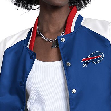 Women's Starter Royal/White Buffalo Bills Raglan Blitz Full-Snap Varsity Jacket