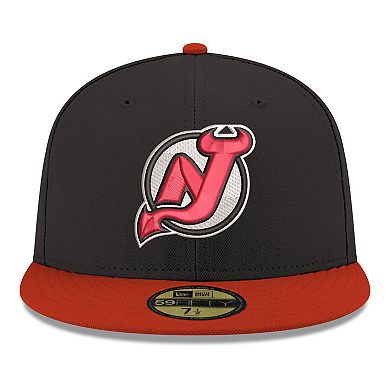 Men's New Era Black New Jersey Devils Core Logo Two-Tone 59FIFTY Fitted Hat