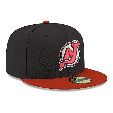 Men's New Era Black New Jersey Devils Core Logo Two-Tone 59FIFTY Fitted Hat