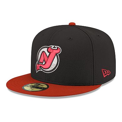 Men's New Era Black New Jersey Devils Core Logo Two-Tone 59FIFTY Fitted Hat