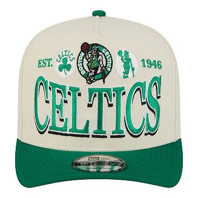 Men's New Era Cream/Kelly Green Boston Celtics Stretched 2-Tone A-Frame 9FIFTY Adjustable Hat