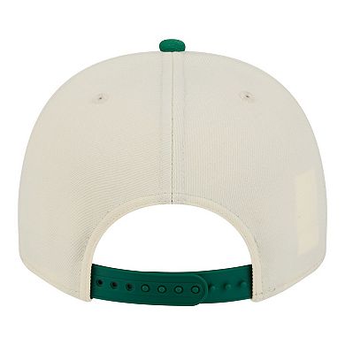 Men's New Era Cream/Kelly Green Boston Celtics Stretched 2-Tone A-Frame 9FIFTY Adjustable Hat