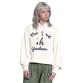 Women's Starter Cream New York Yankees Baseline Hoodie Sweatshirt