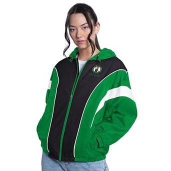 Women's G-III 4Her by Carl Banks Green/Black Boston Celtics Quarterback Lightweight Oversized Full-Zip Jacket