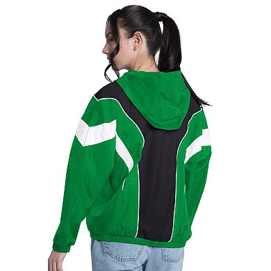 Women's G-III 4Her by Carl Banks Green/Black Boston Celtics Quarterback Lightweight Oversized Full-Zip Jacket