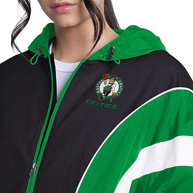 Women's G-III 4Her by Carl Banks Green/Black Boston Celtics Quarterback Lightweight Oversized Full-Zip Jacket