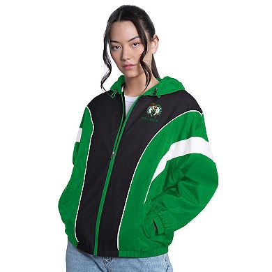 Women's G-III 4Her by Carl Banks Green/Black Boston Celtics Quarterback Lightweight Oversized Full-Zip Jacket