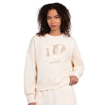 Women's Starter Cream Cincinnati Bengals Travel Pastels Boxy Fleece Sweatshirt