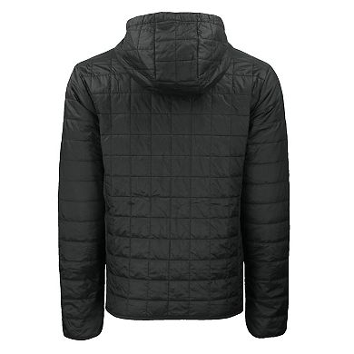 Men's Cutter & Buck Black LSU Tigers Rainier Eco PrimaLoft Hooded Full-Zip Jacket