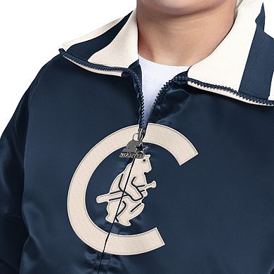 Youth Starter Navy Chicago Cubs The Captain Jr. Cooperstown Collection Full-Zip Varsity Jacket