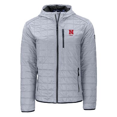 Men's Cutter & Buck Gray Nebraska Huskers Rainier Eco PrimaLoft Hooded Full-Zip Jacket