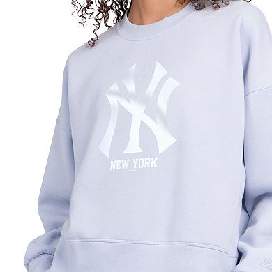 Women's Starter Light Blue New York Yankees Pastels Boxy Fleece Sweatshirt