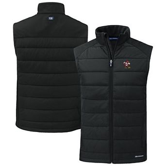 Men's Cutter & Buck Black Louisville Cardinals Evoke Hybrid Eco Softshell Recycled Full-Zip Vest