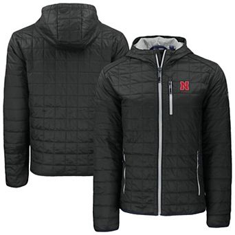 Men's Cutter & Buck Black Nebraska Huskers Rainier Eco PrimaLoft Hooded Full-Zip Jacket