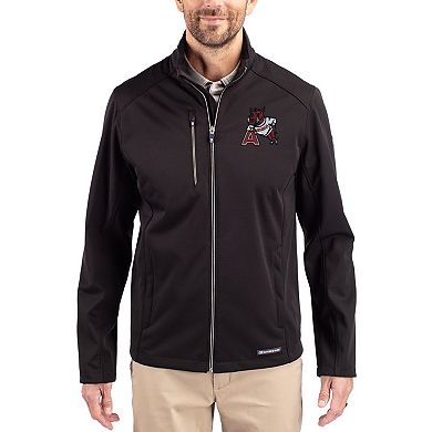 Men's Cutter & Buck Black Arkansas Razorbacks Evoke Eco Softshell Recycled Full-Zip Jacket