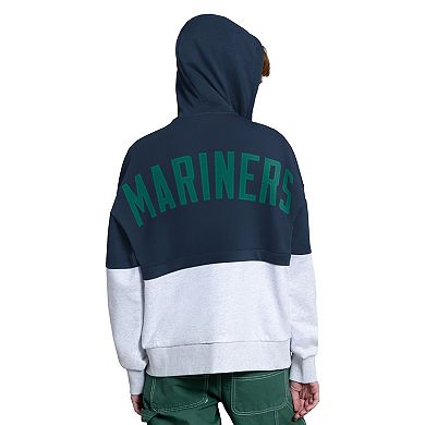 Women's Starter Navy/White Seattle Mariners Wishbone Full-Zip Hoodie