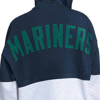 Women's Starter Navy/White Seattle Mariners Wishbone Full-Zip Hoodie