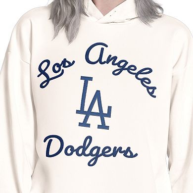 Women's Starter Cream Los Angeles Dodgers Baseline Hoodie Sweatshirt