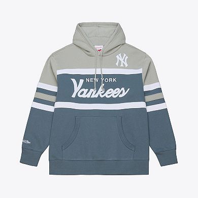 Men's Mitchell & Ness Gray New York Yankees Cooperstown Collection Thunderstorm Head Coach Hoodie