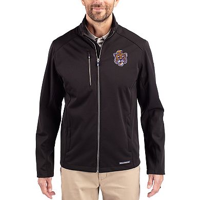 Men's Cutter & Buck Black LSU Tigers Evoke Eco Softshell Recycled Full-Zip Jacket