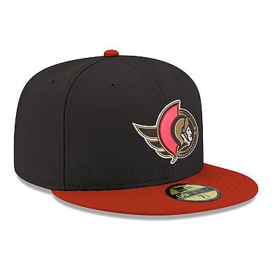 Men's New Era Black Ottawa Senators Core Logo Two-Tone 59FIFTY Fitted Hat