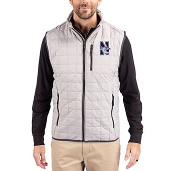 Men's Cutter & Buck Gray Northwestern Wildcats Rainier Eco Insulated PrimaLoft Full-Zip Puffer Vest