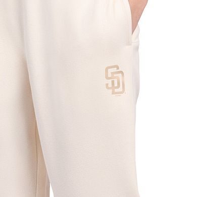 Women's Starter Cream San Diego Padres Pastel High Waisted Fleece Pants