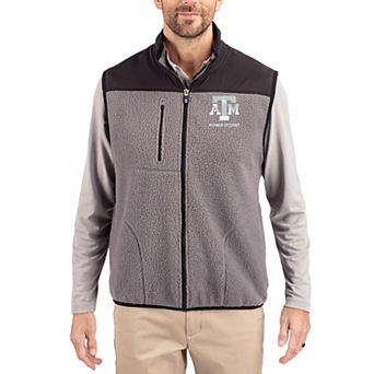 Men's Cutter & Buck Gray Texas A&M Aggies Cascade Eco Fleece Full-Zip Vest