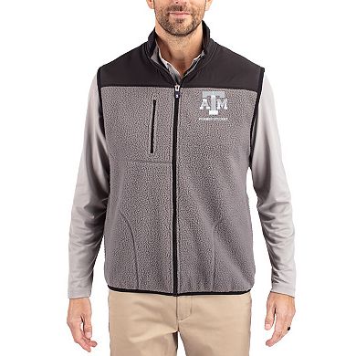 Men's Cutter & Buck Gray Texas A&M Aggies Cascade Eco Fleece Full-Zip Vest