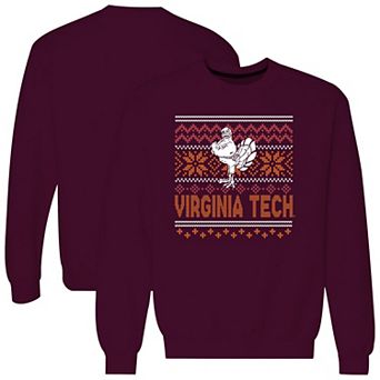 Men's Maroon Virginia Tech Hokies Holiday Fleece Sweatshirt