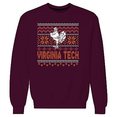 Men's Maroon Virginia Tech Hokies Holiday Fleece Sweatshirt