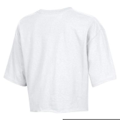Women's Champion White Seattle Seahawks Boyfriend Cropped T-Shirt